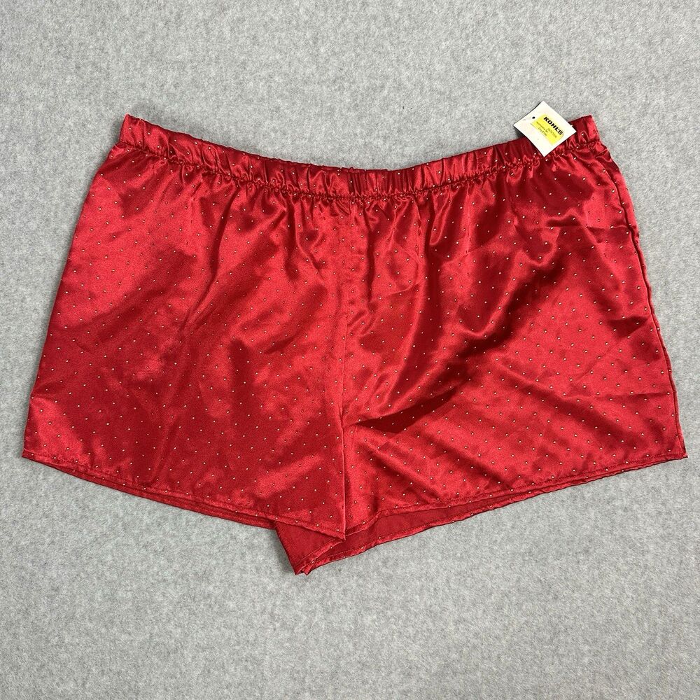 NWT Lilac & London Women’s Red Gold Polka dot Pajamas Shorts Size XL lightweight